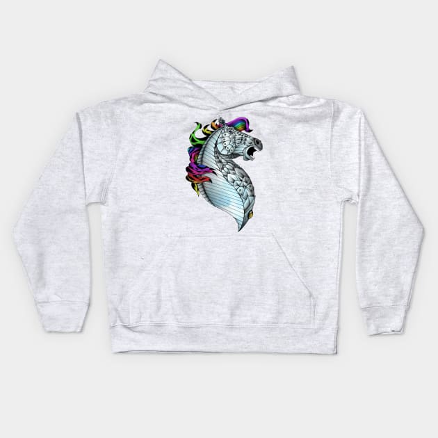 Ornate Rainbow Horse Kids Hoodie by Psydrian